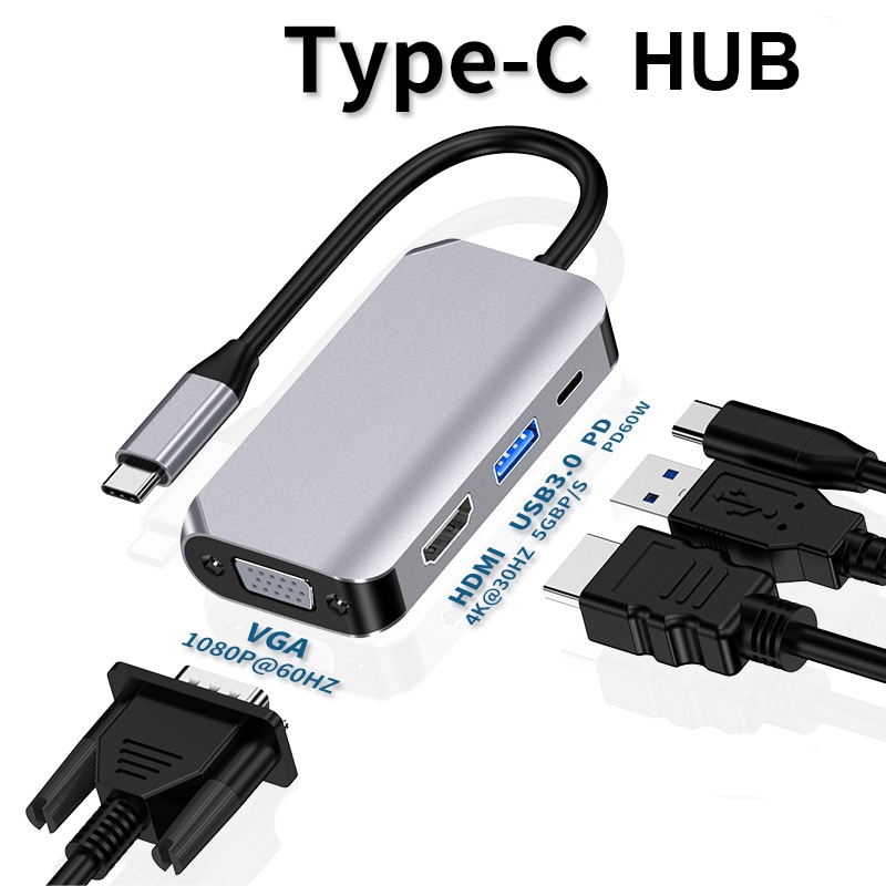 USB C Ÿ-HDMI ȣȯ 4K , VGA USB3.0  ..